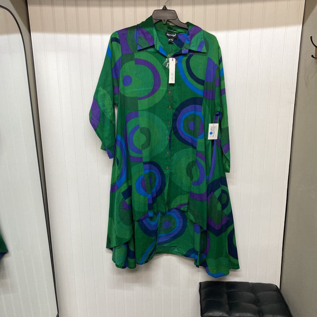 LONG SLEEVE BUTTON UP DRESS