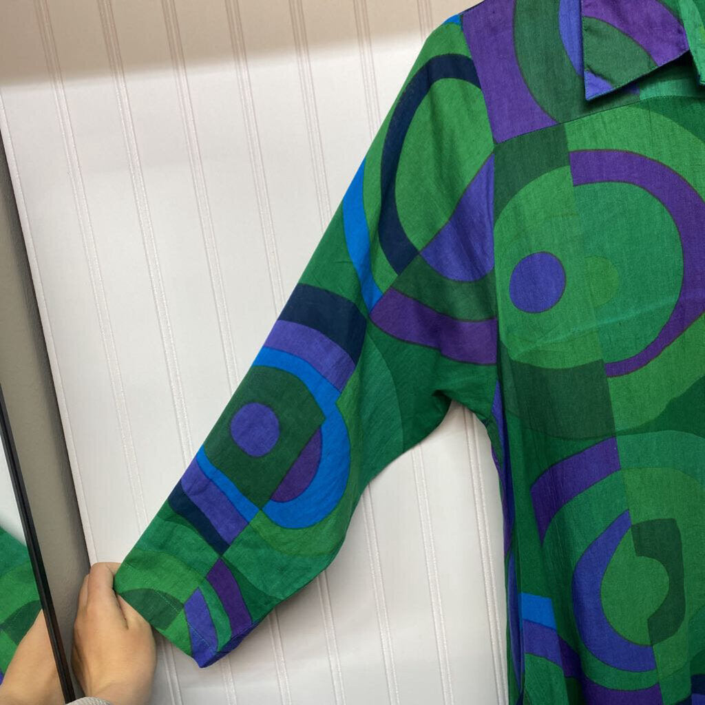 LONG SLEEVE BUTTON UP DRESS