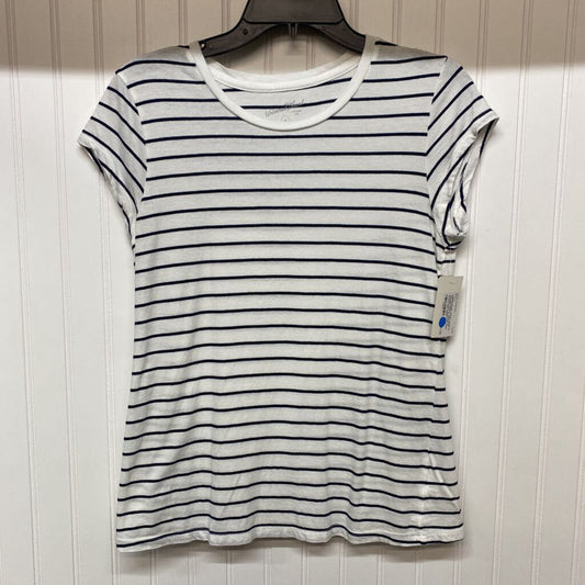 STRIPED CAP SLEEVED SHIRT