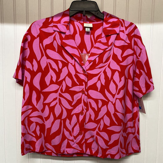 RED AND PINK BUTTON DOWN