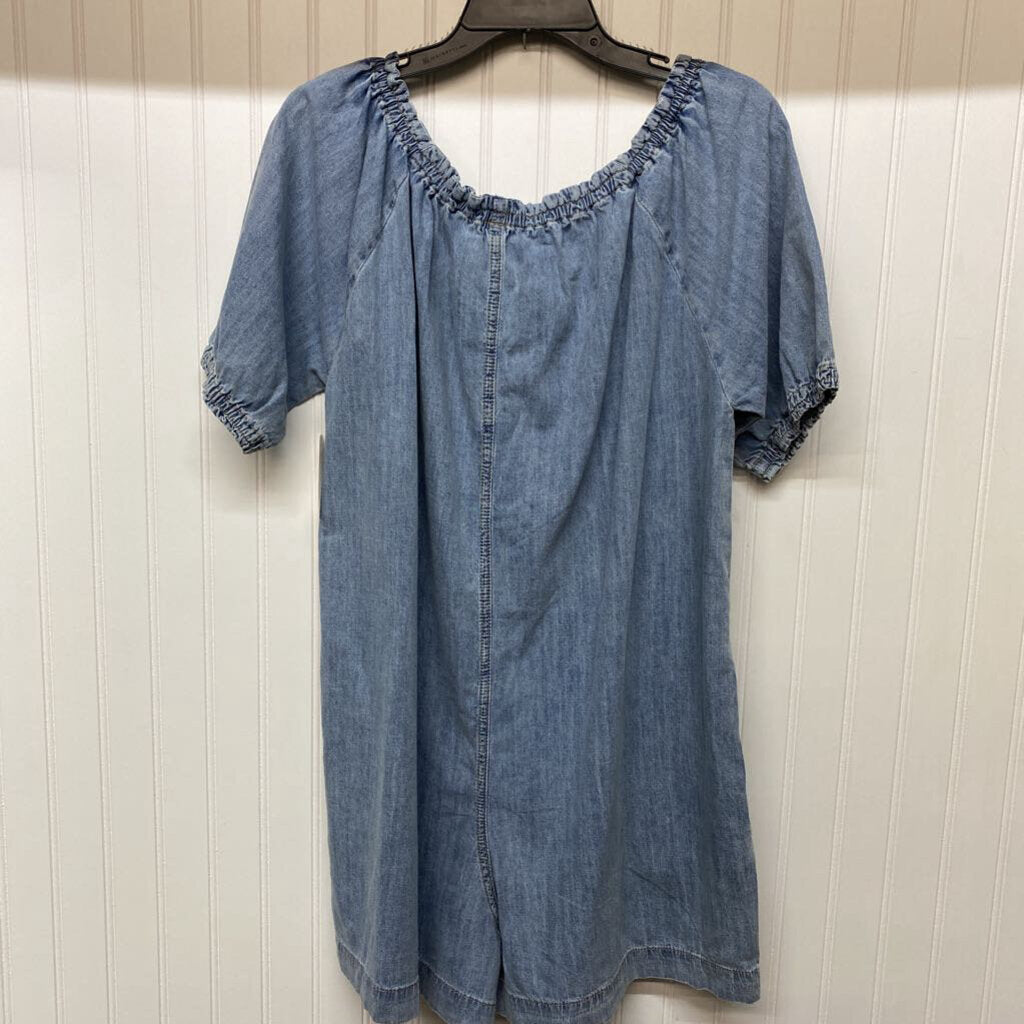 SHORT SLEEVED DENIM DRESS