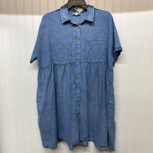 SHORT SLEEVED DENIM DRESS