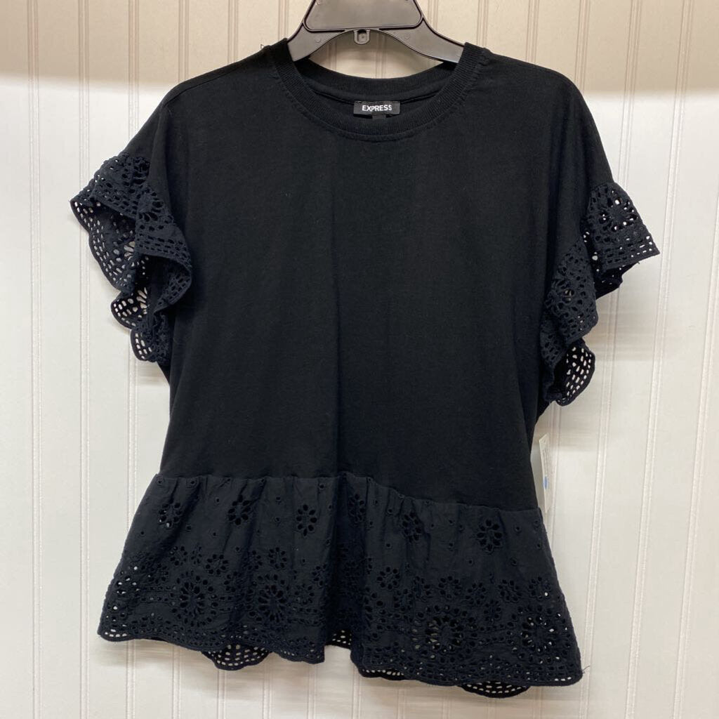 SHORT SLEEVE KNIT TOP