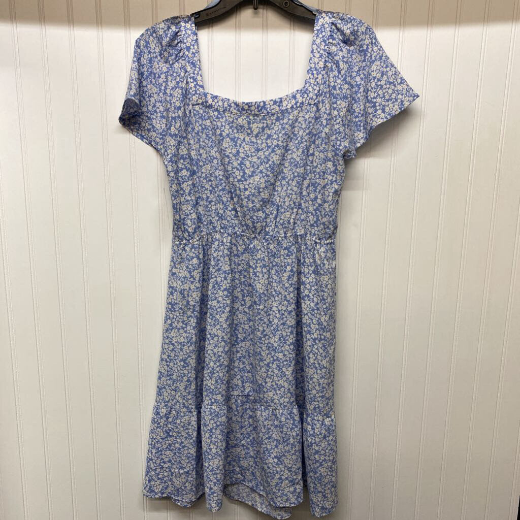 SHORT SLEEVE FLORAL PRINT SHORT DRESS