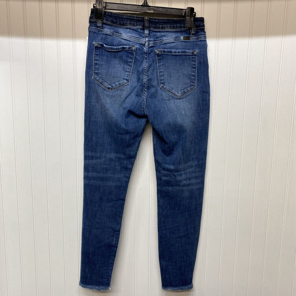 FRAYED HEM DENIM JEANS