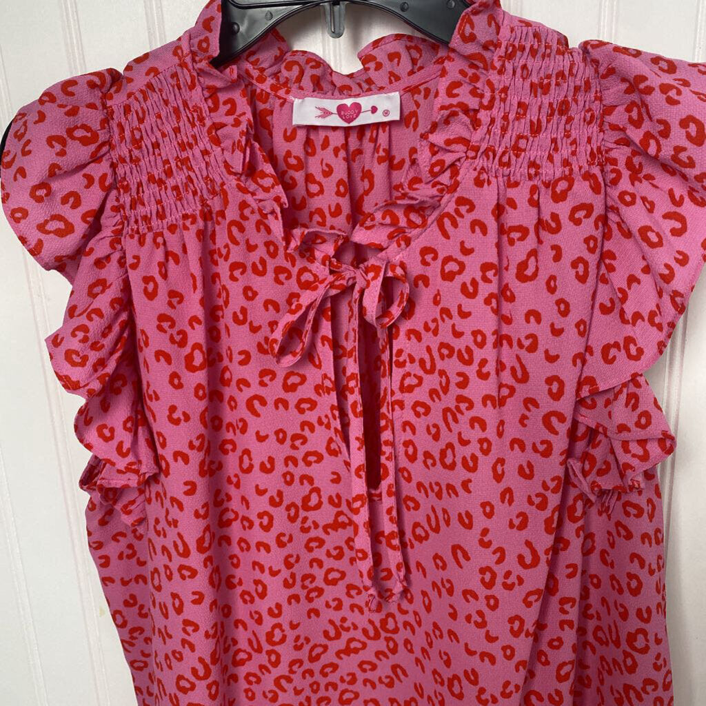 RUFFLED SLEEVE TOP