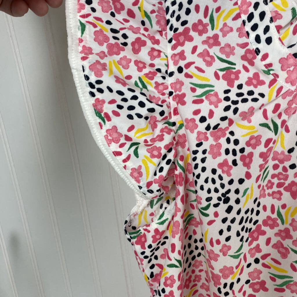 FLORAL RUFFLED SLEEVLESS TOP
