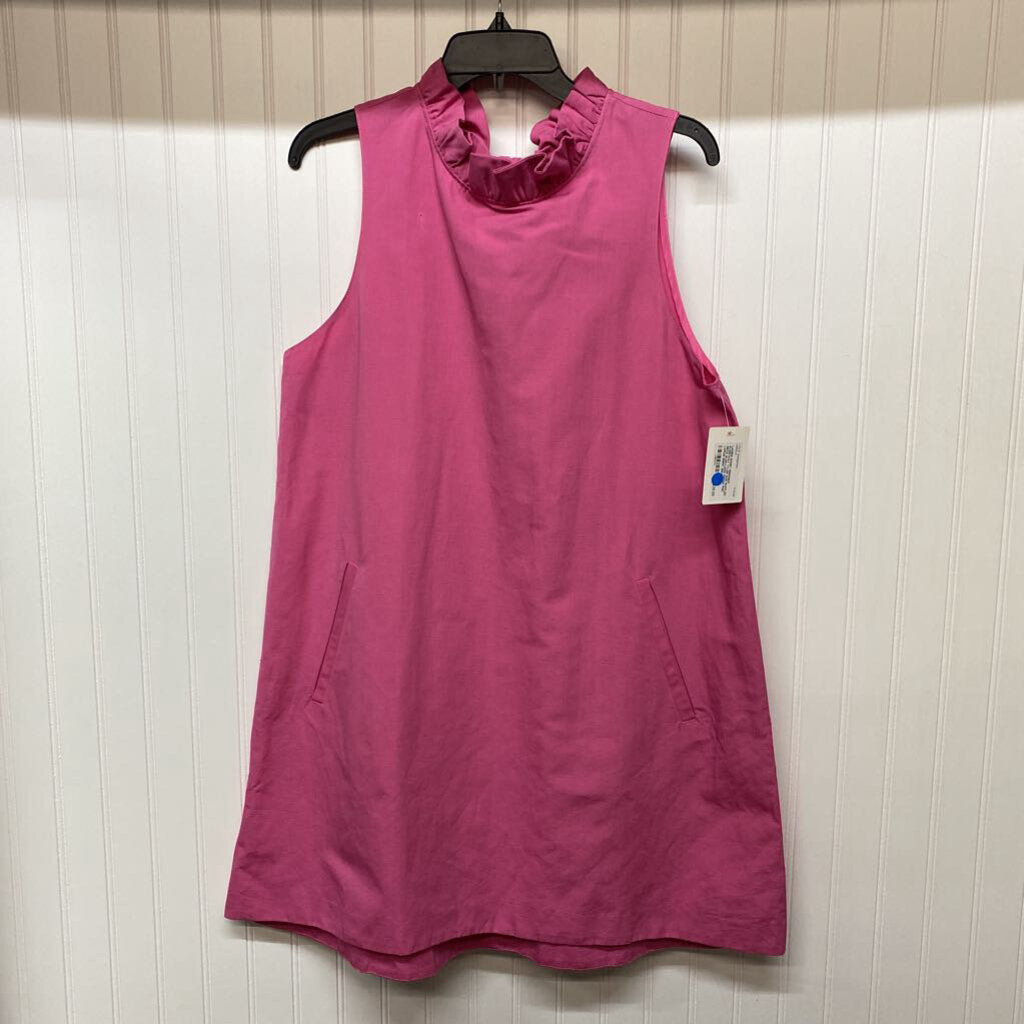 RUFFLED NECK SLEEVLESS DRESS