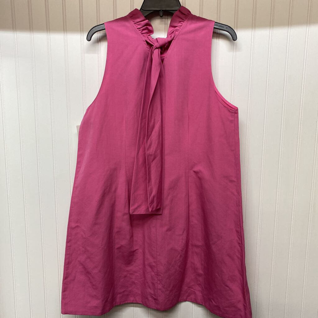 RUFFLED NECK SLEEVLESS DRESS