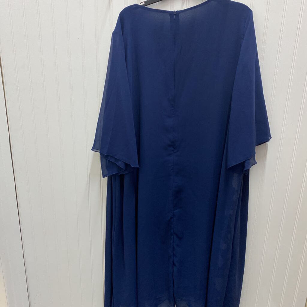 SHORT SLEEVE LINED SHEER DRESS
