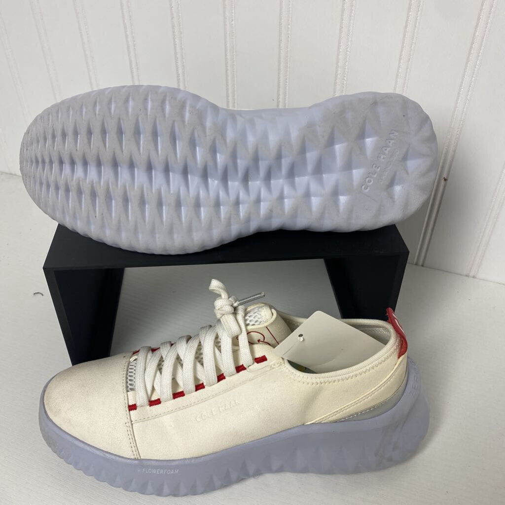 CREAM WITH RED TRIM
