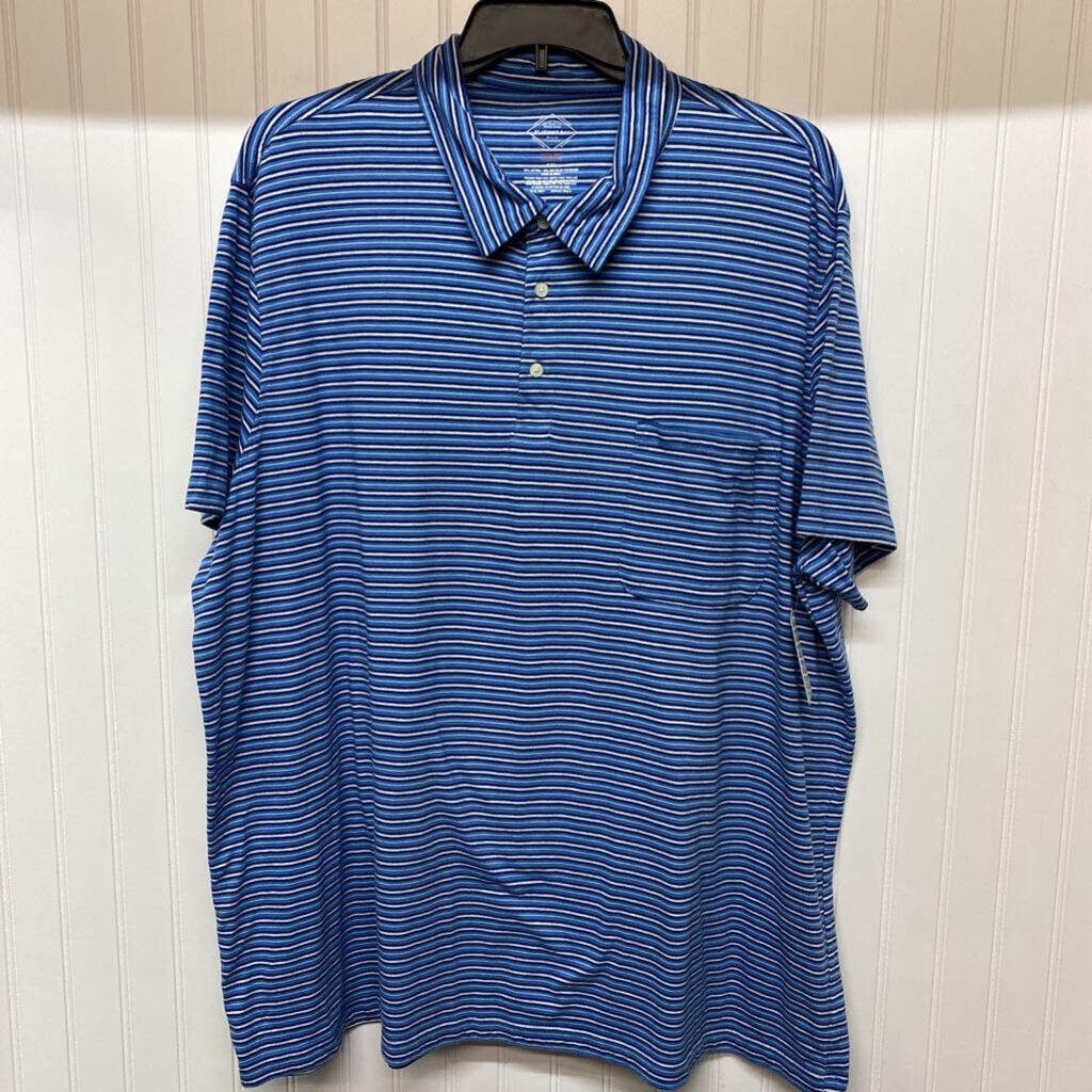 MENS BIG & TALL STRIPED POLO SHIRT