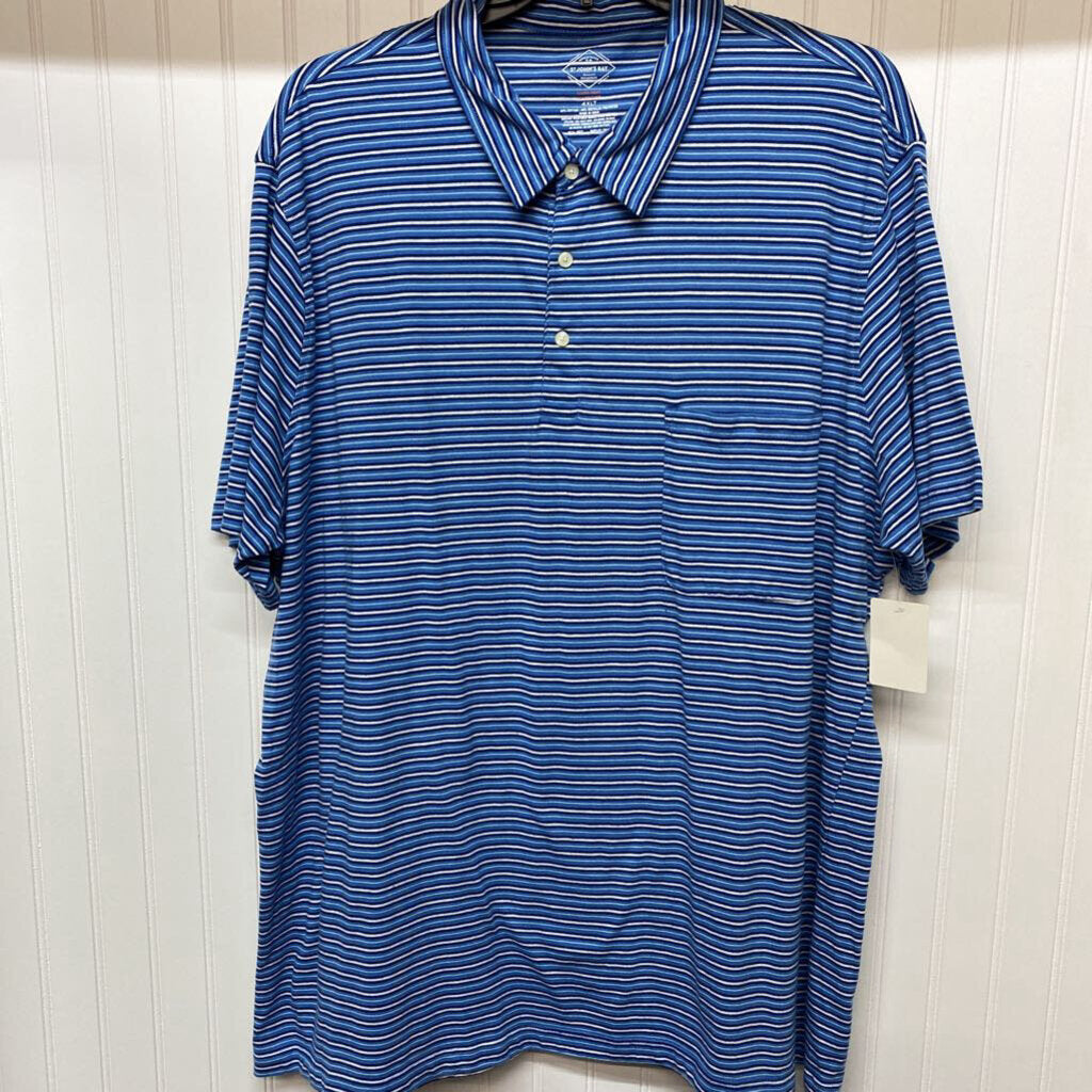 MENS BIG & TALL STRIPED POLO SHIRT