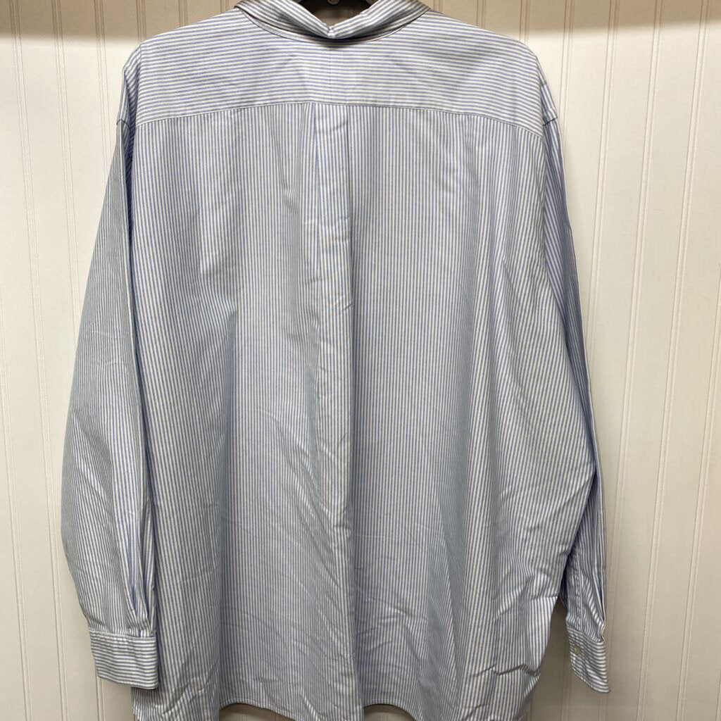 MENS BIG & TALL LONG SLEEVE STRIPED DRESS SHIRT