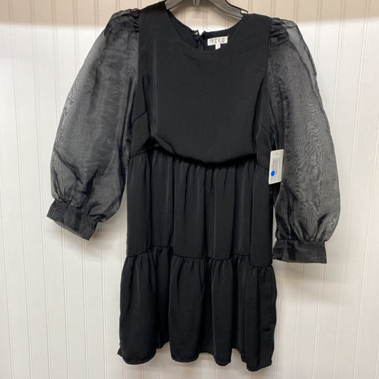 SHEAR SLEEVES RUFFLED DRESS
