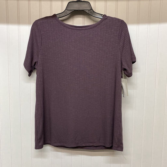 SHORT SLEEVE RIBBED KNIT TOP