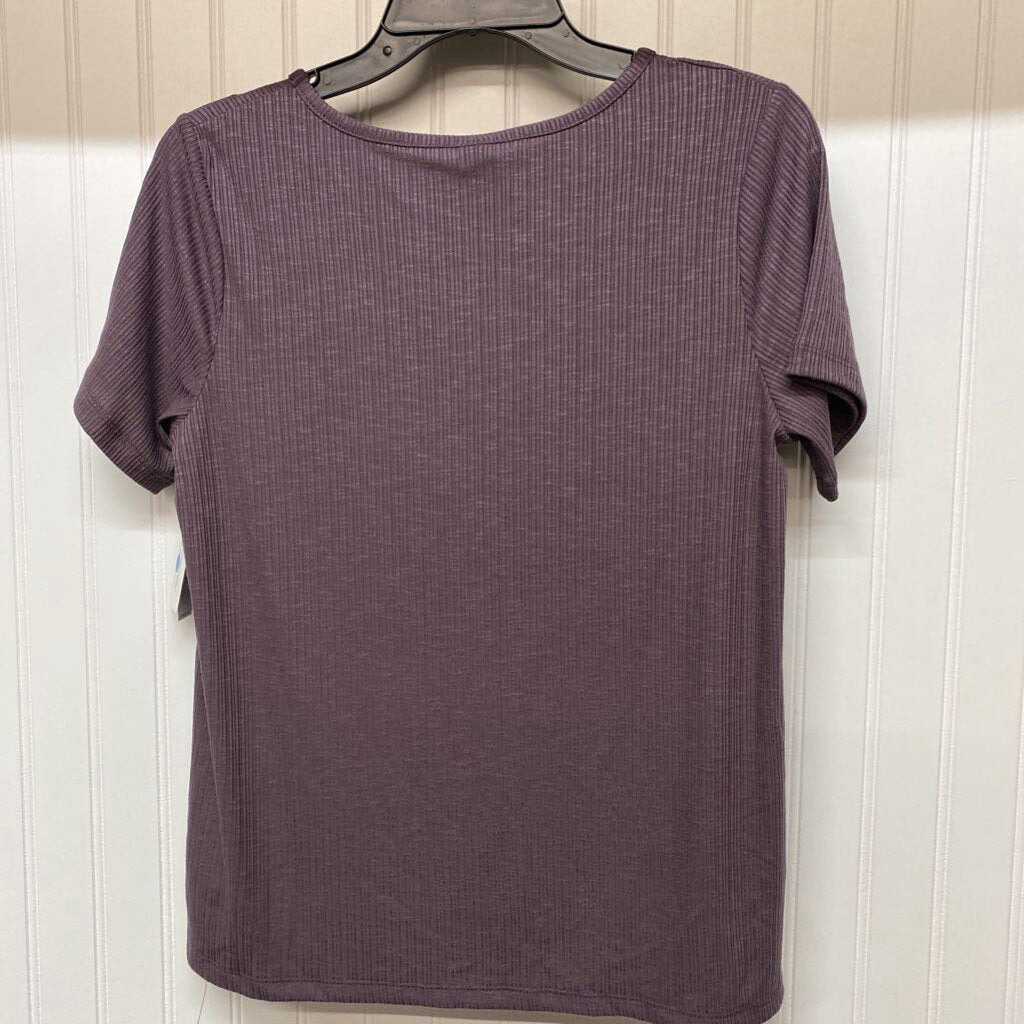SHORT SLEEVE RIBBED KNIT TOP