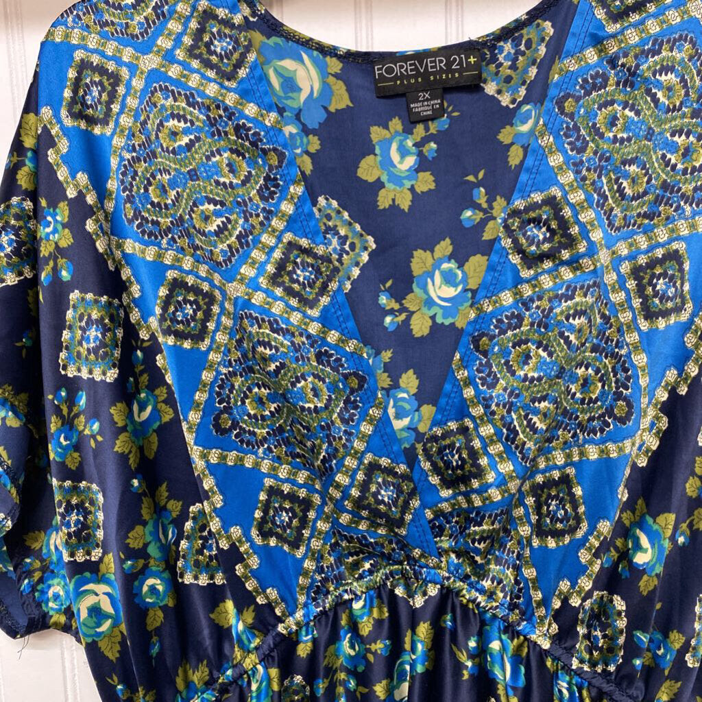 BLUE PATTERNED DRESS