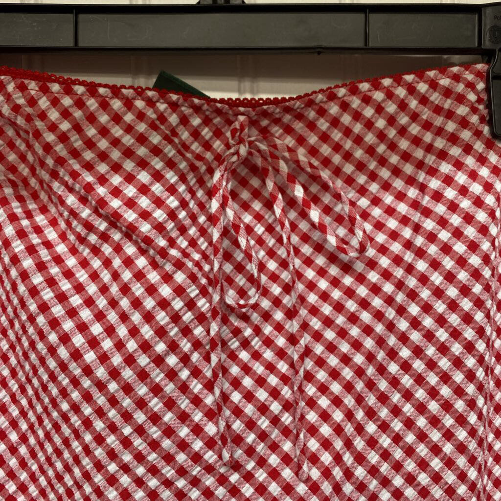 RED PLAID SKIRT
