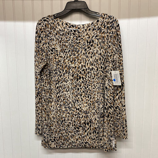 LONG SLEEVE PRINTED KNIT TOP