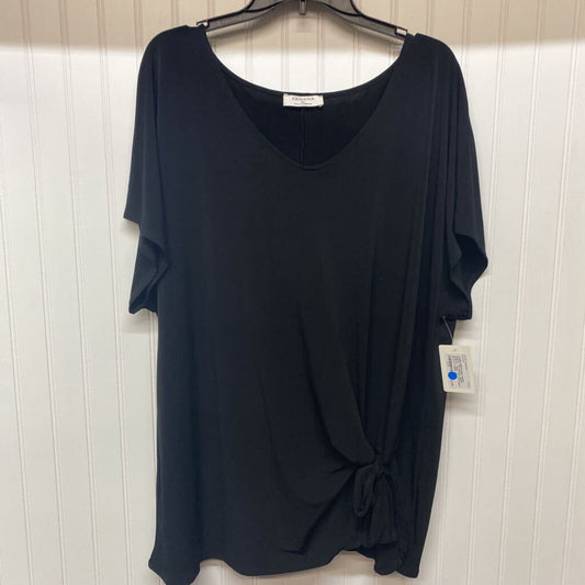 SHORT SLEEVE V NECK TOP WITH KNOT