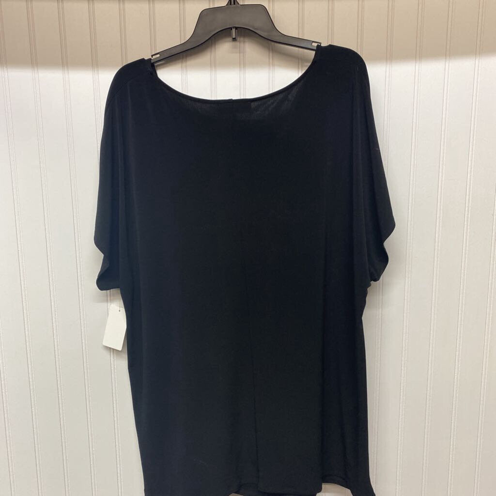 SHORT SLEEVE V NECK TOP WITH KNOT