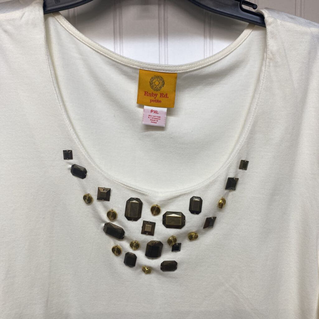LONG SLEEVE TOP WITH GOLD EMBELISHMENTS