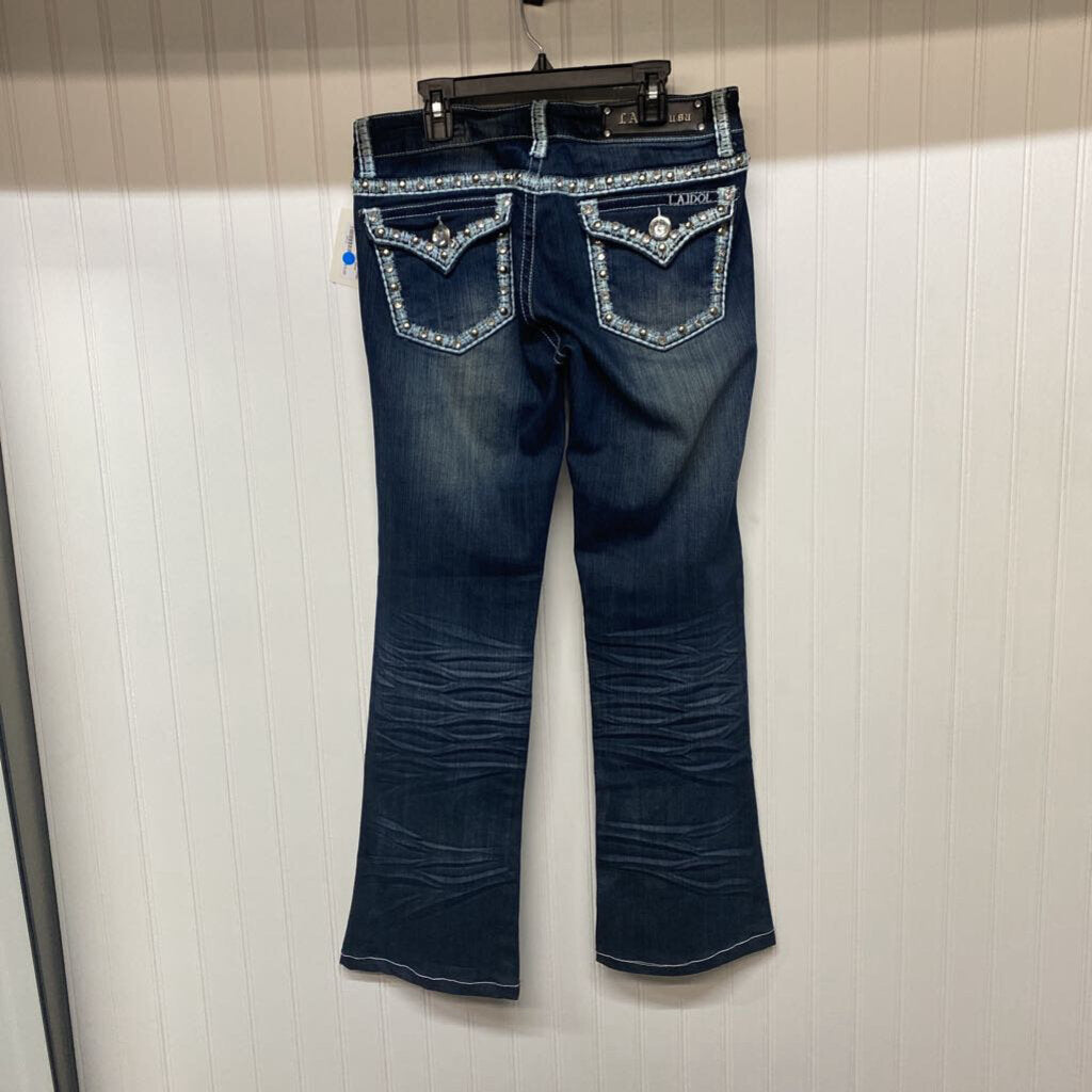 BEDAZZLED BOOTCUT DENIM JEANS