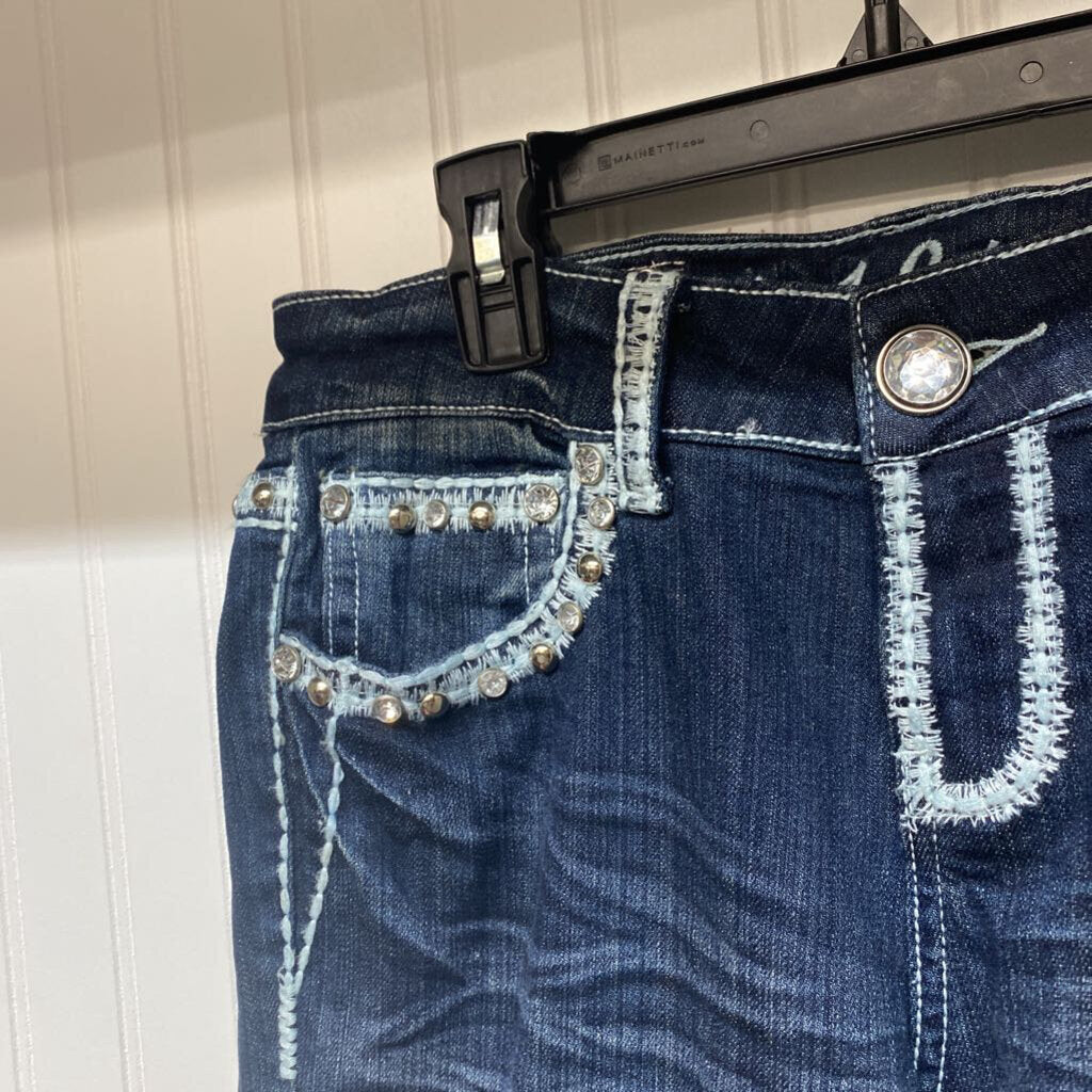 BEDAZZLED BOOTCUT DENIM JEANS