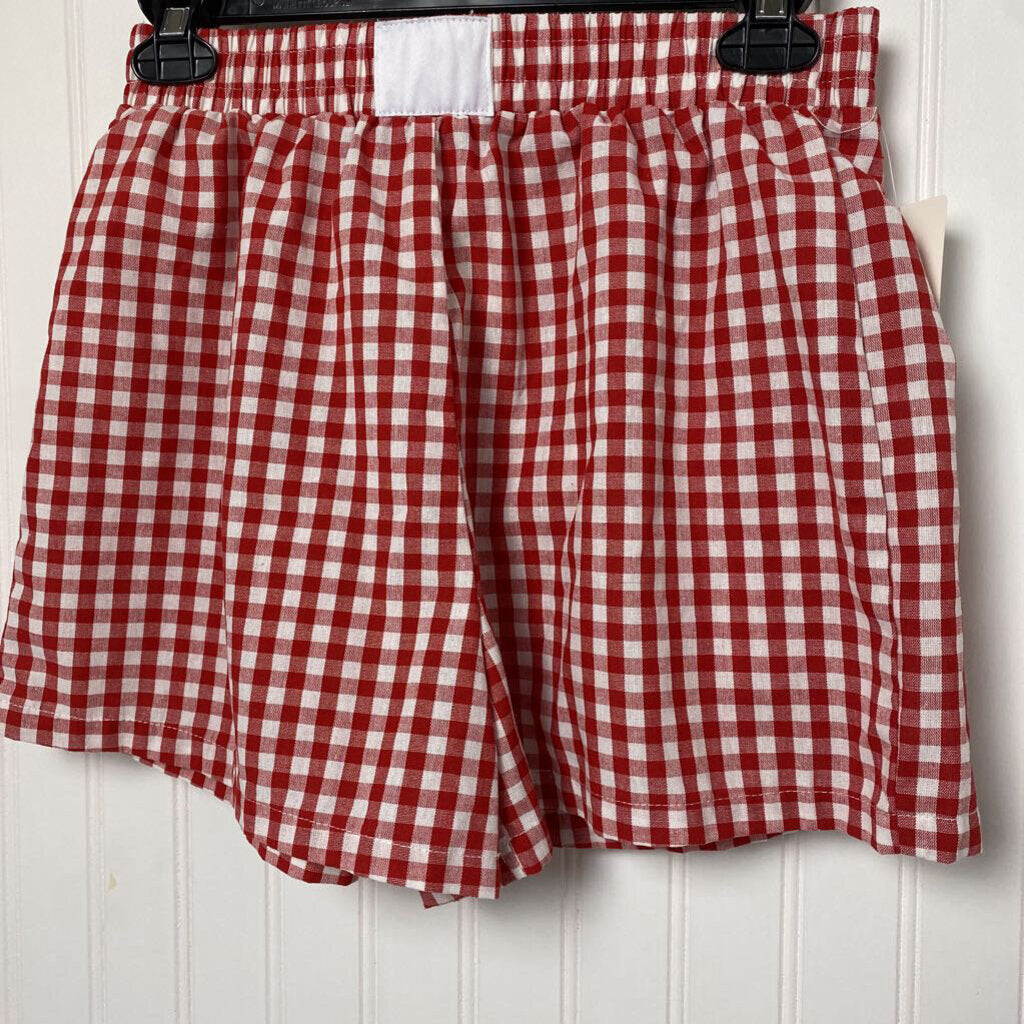 ELASTIC WAISTBAND PLAID SHORTS