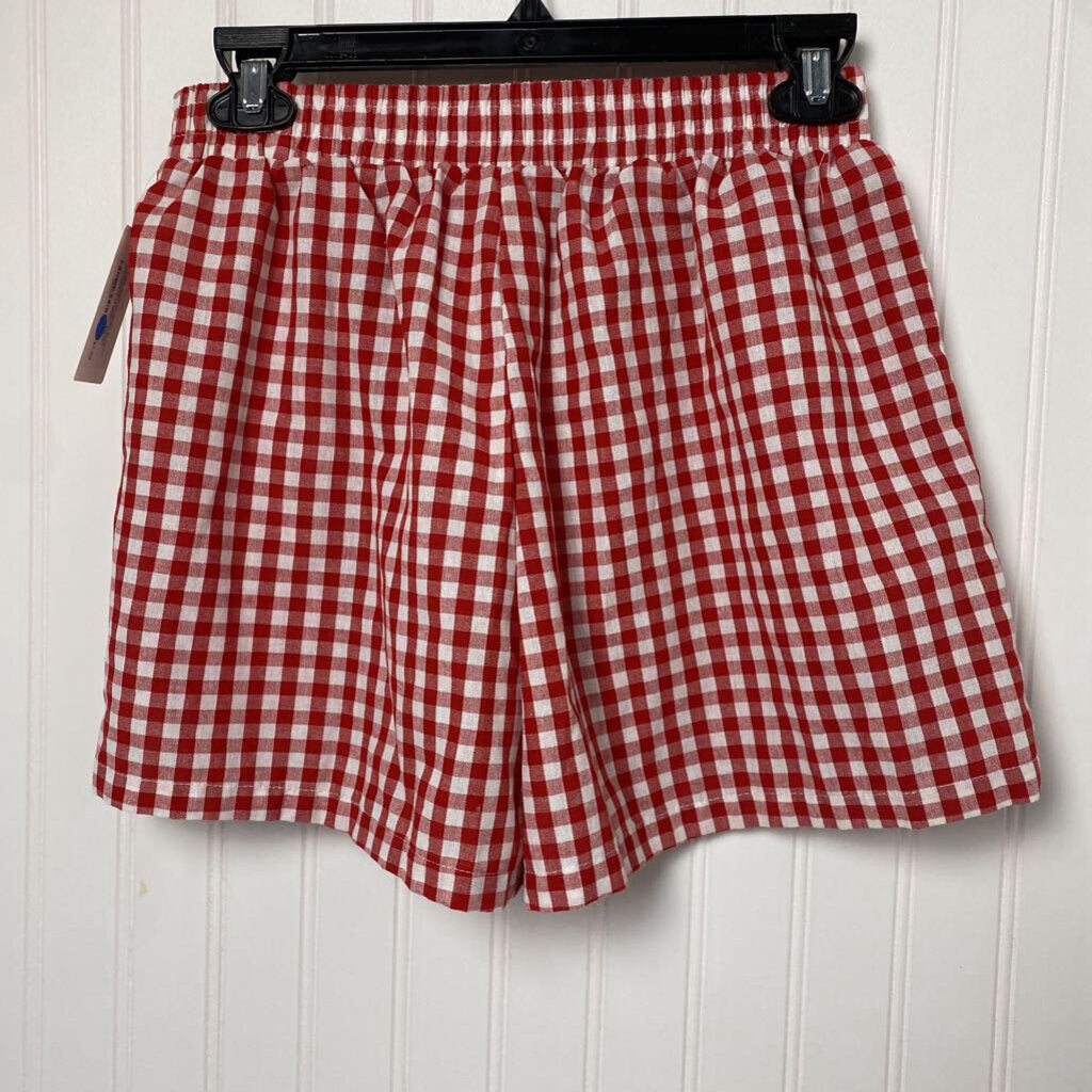ELASTIC WAISTBAND PLAID SHORTS