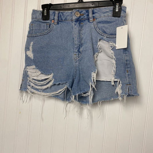 HIGH WAISTED DISTRESSED DENIM CUTOFF SHORTS