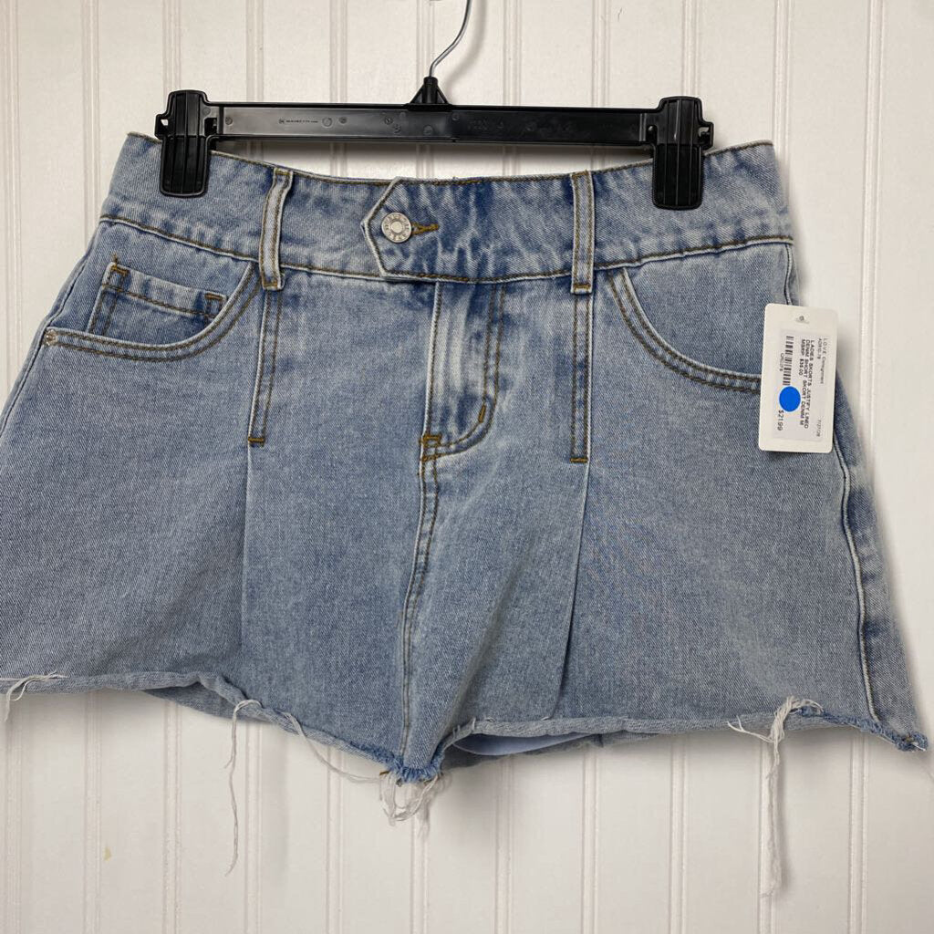 LINED DENIM SHORT SKORT