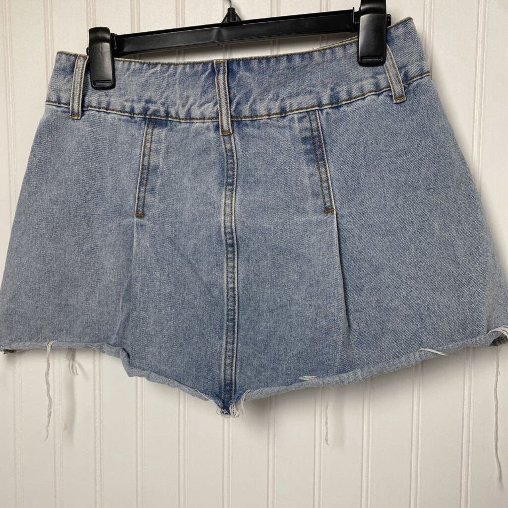 LINED DENIM SHORT SKORT
