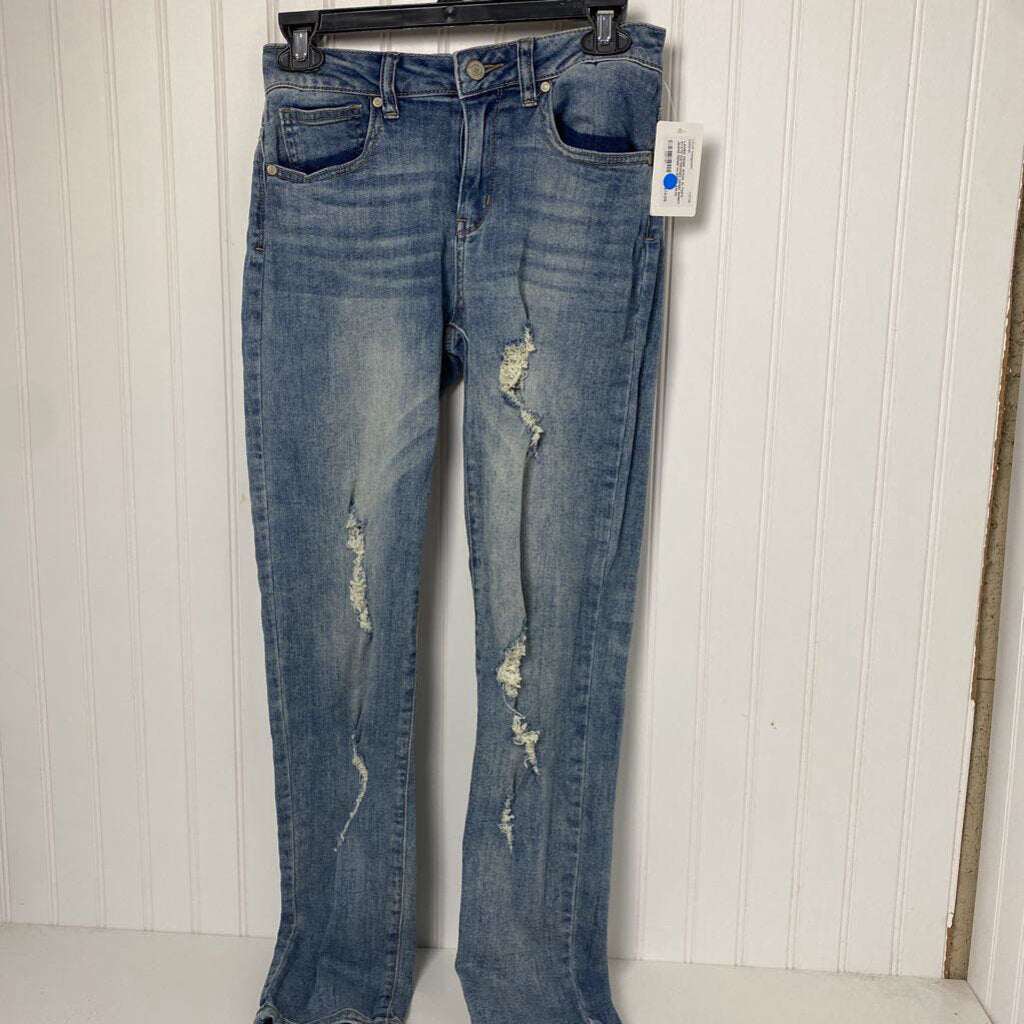 DISTRESSED DENIM SKINNY JEANS