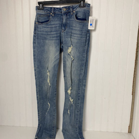 DISTRESSED DENIM SKINNY JEANS