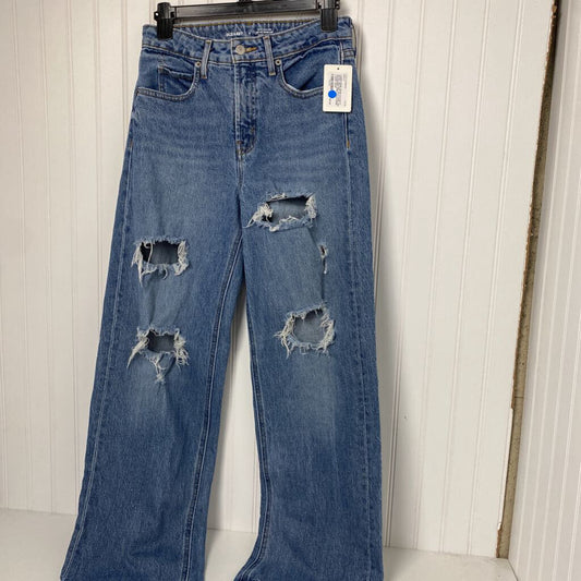 EXTRA HIGH-RISE SKI-HI WIDE LEG DISTRESSED DENIM JEANS