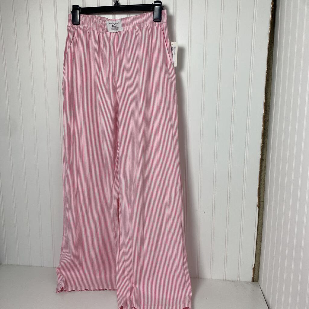 STRIPED ELASTIC WAIST CASUAL PANTS