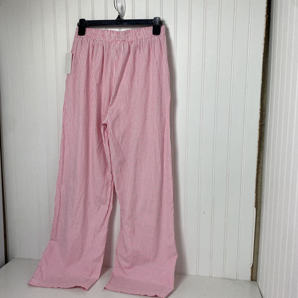 STRIPED ELASTIC WAIST CASUAL PANTS