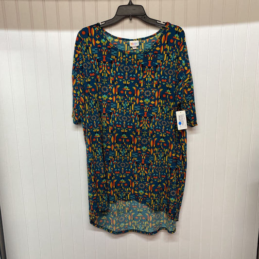 SHORT SLEEVE PRINTED KNIT DRESS