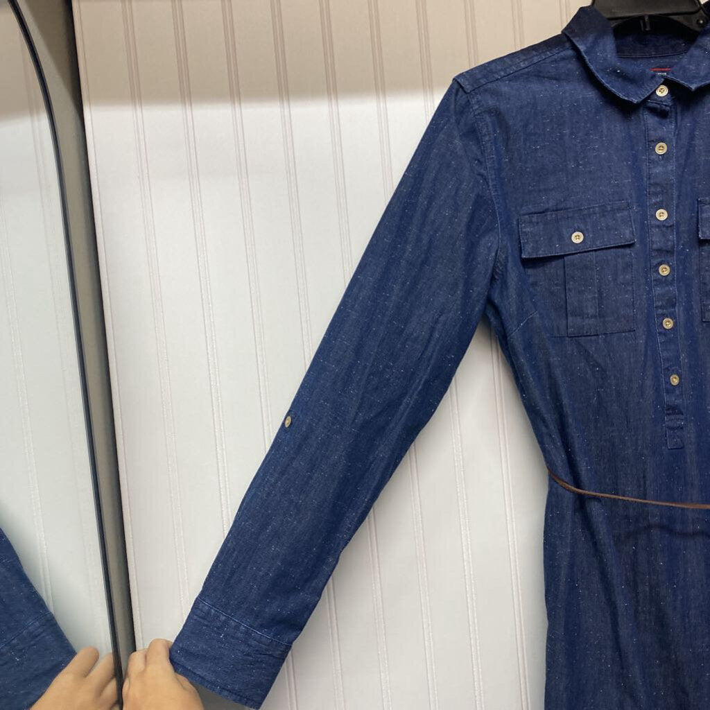 LONG SLEEVE DENIM LONG DRESS