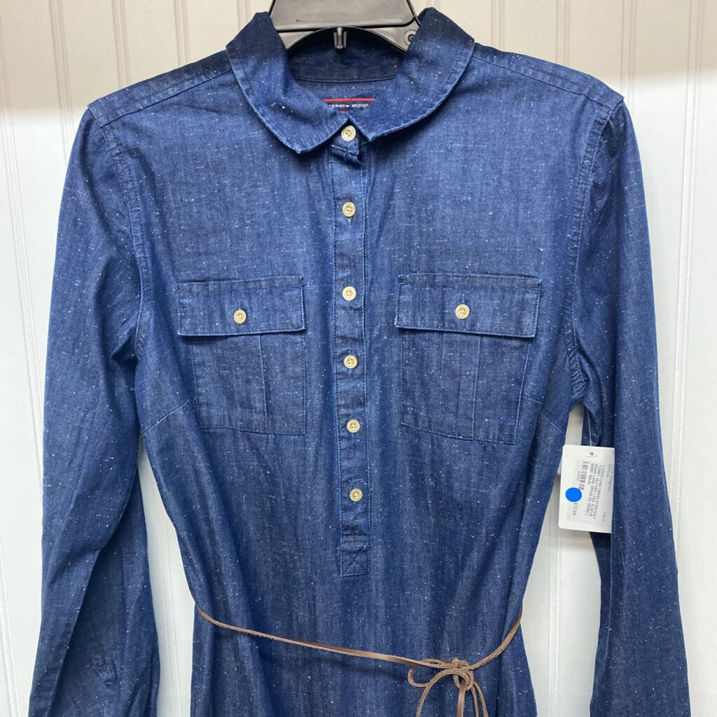 LONG SLEEVE DENIM LONG DRESS