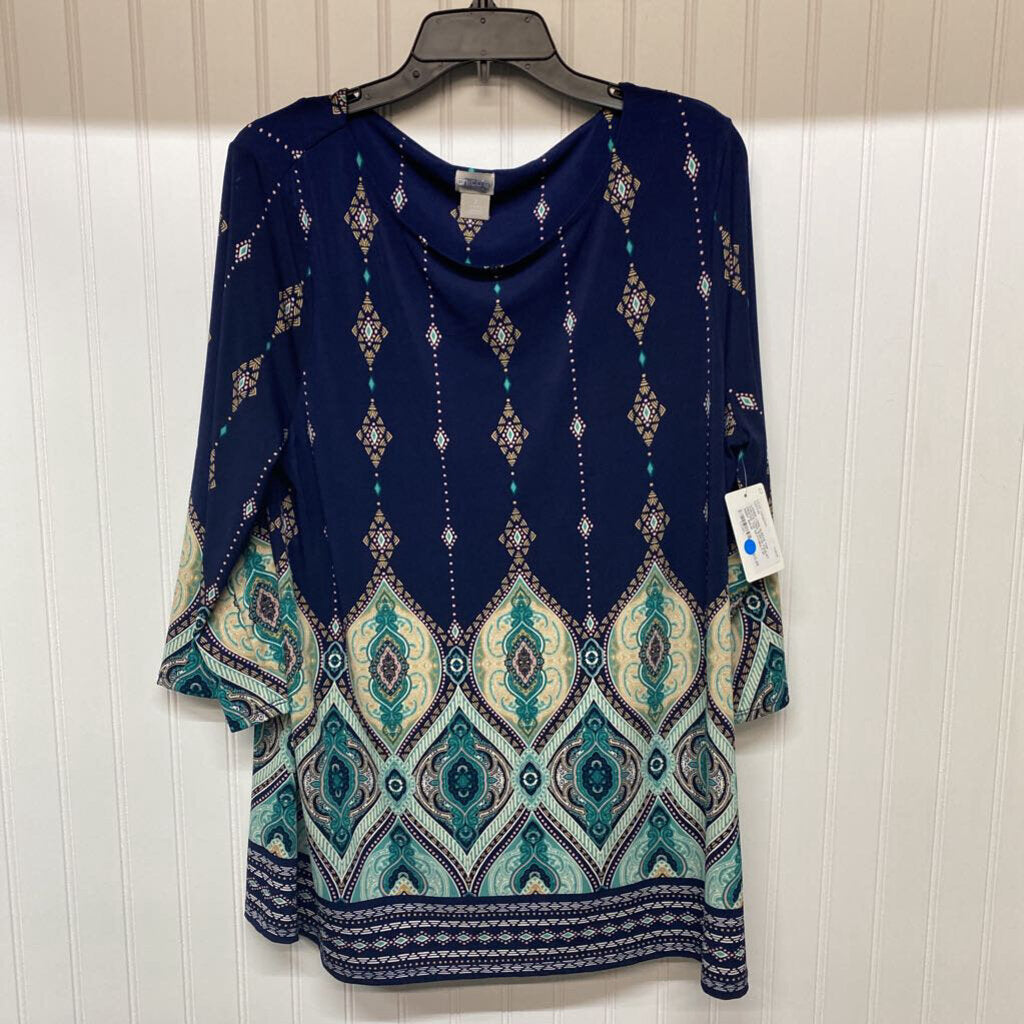 LONG SLEEVE PAISLEY PRINTED TOP