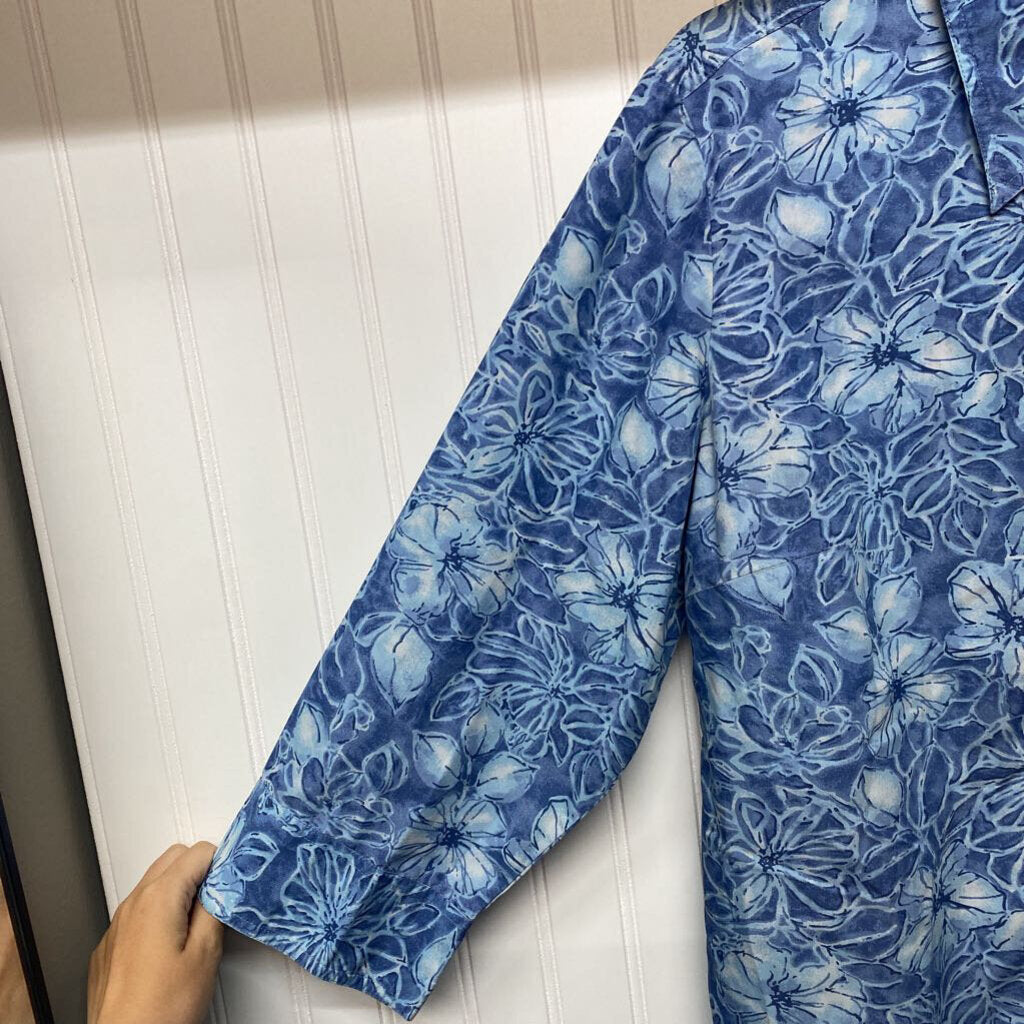 LONG SLEEVE FLORAL PRINT BUTTON UP SHIRT