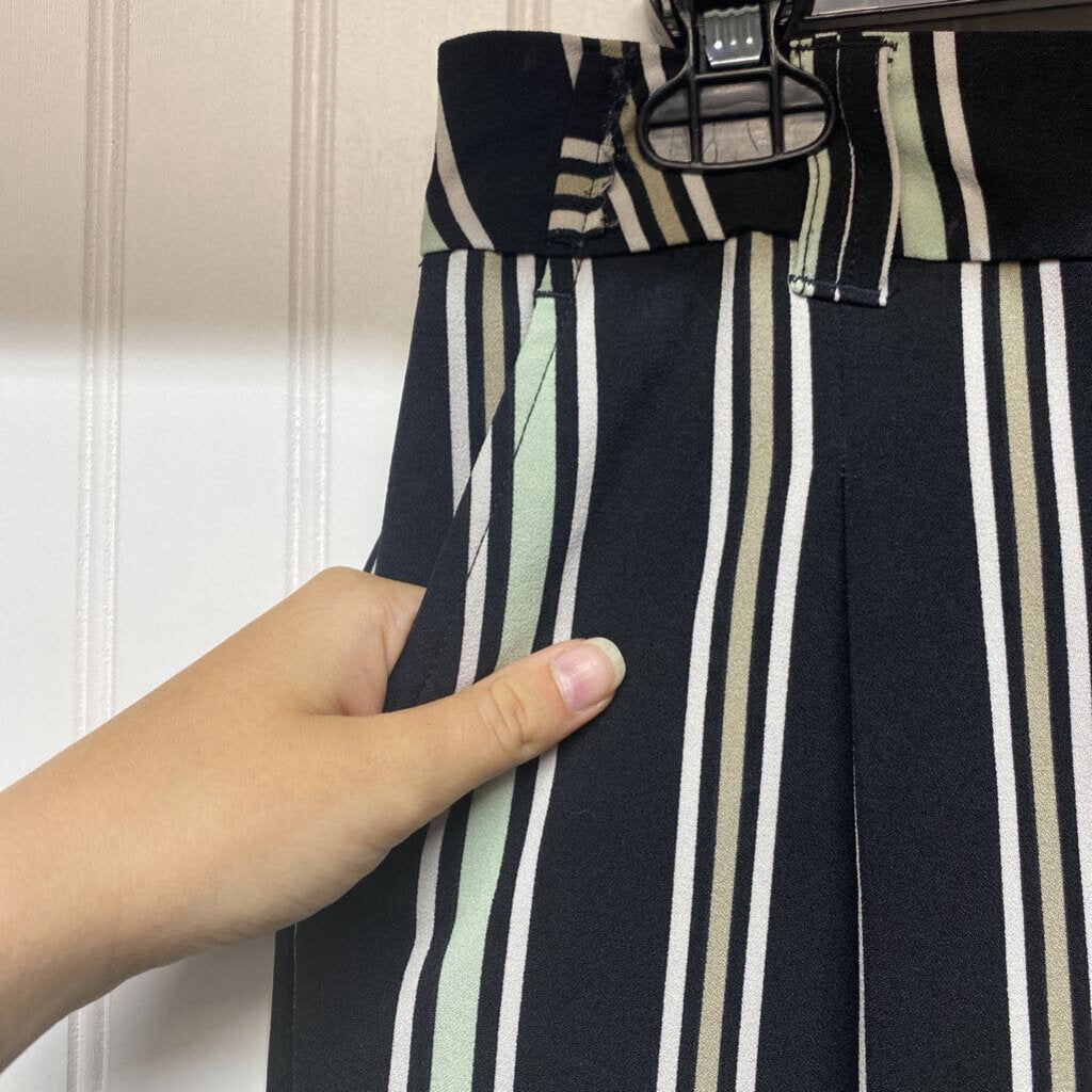 STRIPED WIDE LEG PANTS