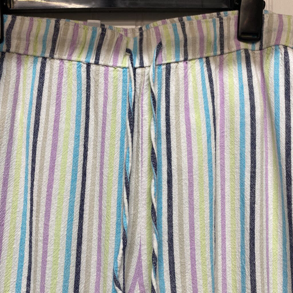 STRIPED DRAWSTRING WAIST PANTS