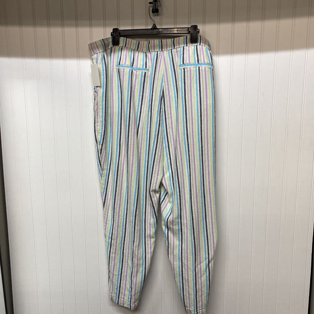 STRIPED DRAWSTRING WAIST PANTS