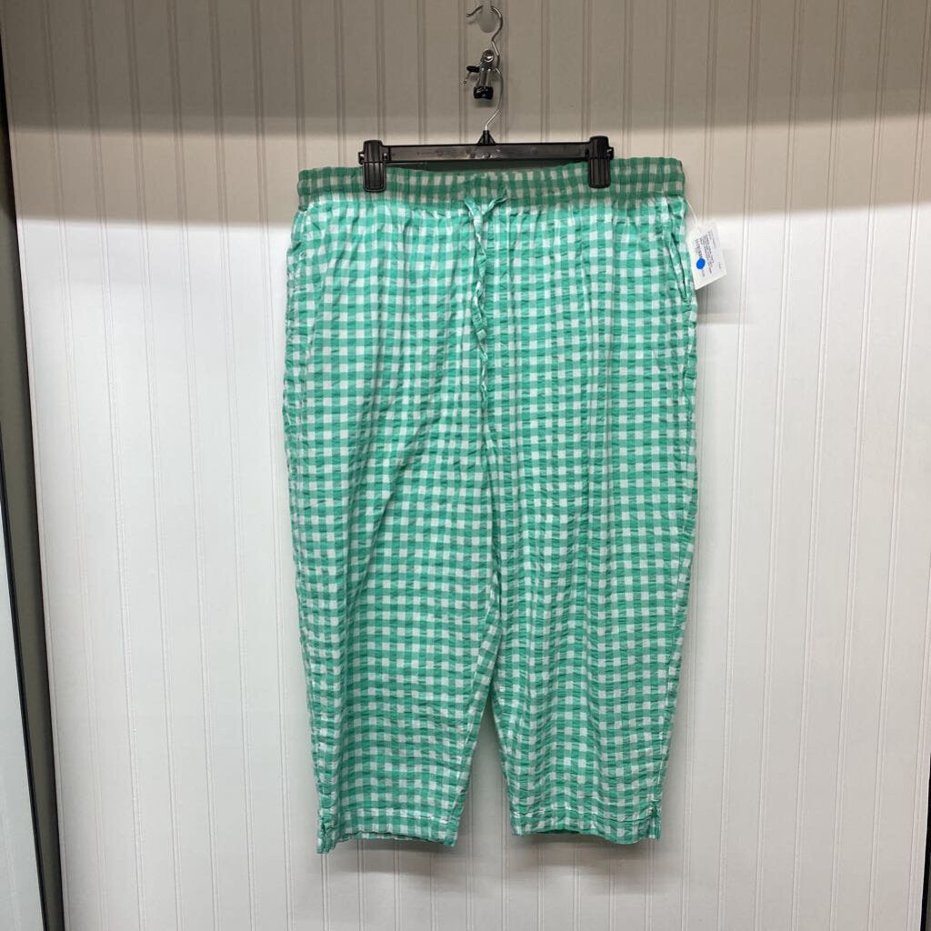 DRAWSTRING WAIST CHECK CAPRIS
