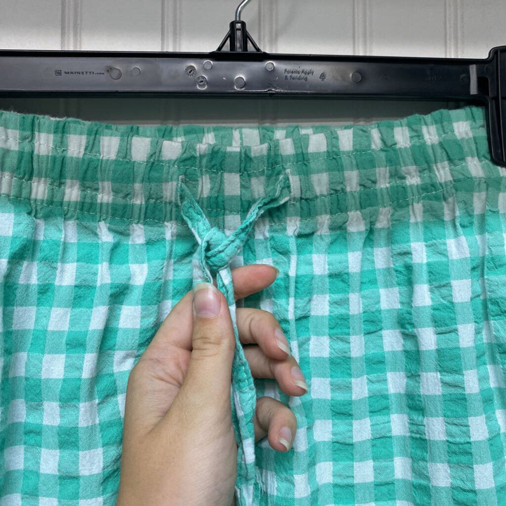 DRAWSTRING WAIST CHECK CAPRIS