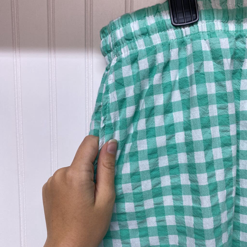 DRAWSTRING WAIST CHECK CAPRIS